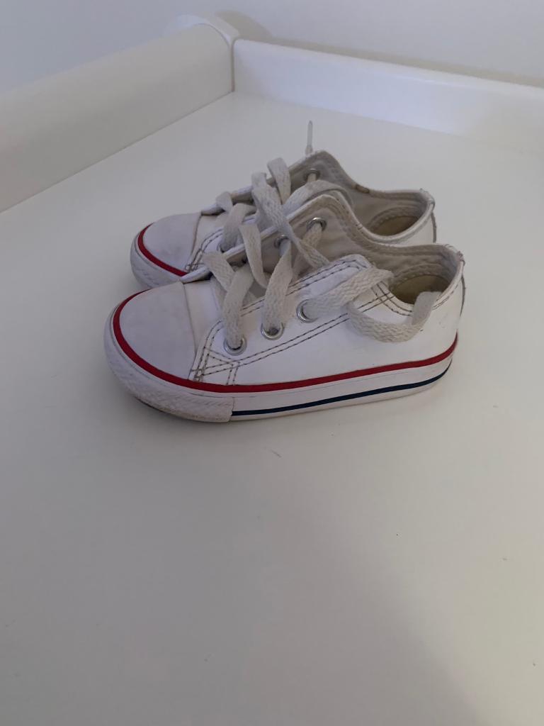 infant white leather converse